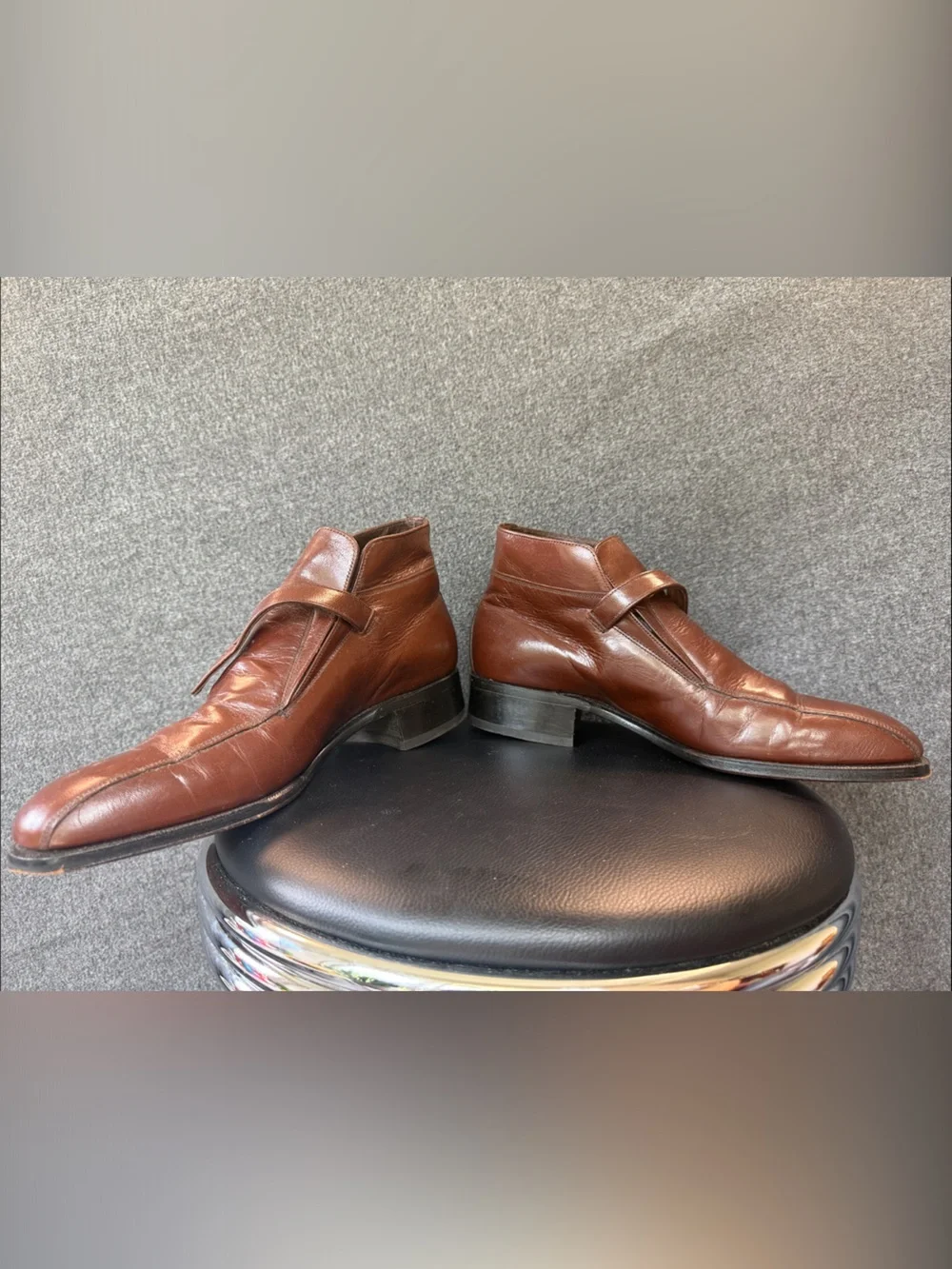 Florsheim Brown Leather Single Monk Strap Dress Shoes